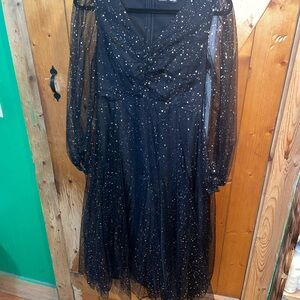 Elegant Black and Gold Women's Dress